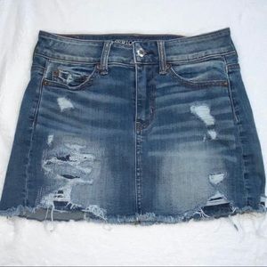 Ripped Denim Skirt